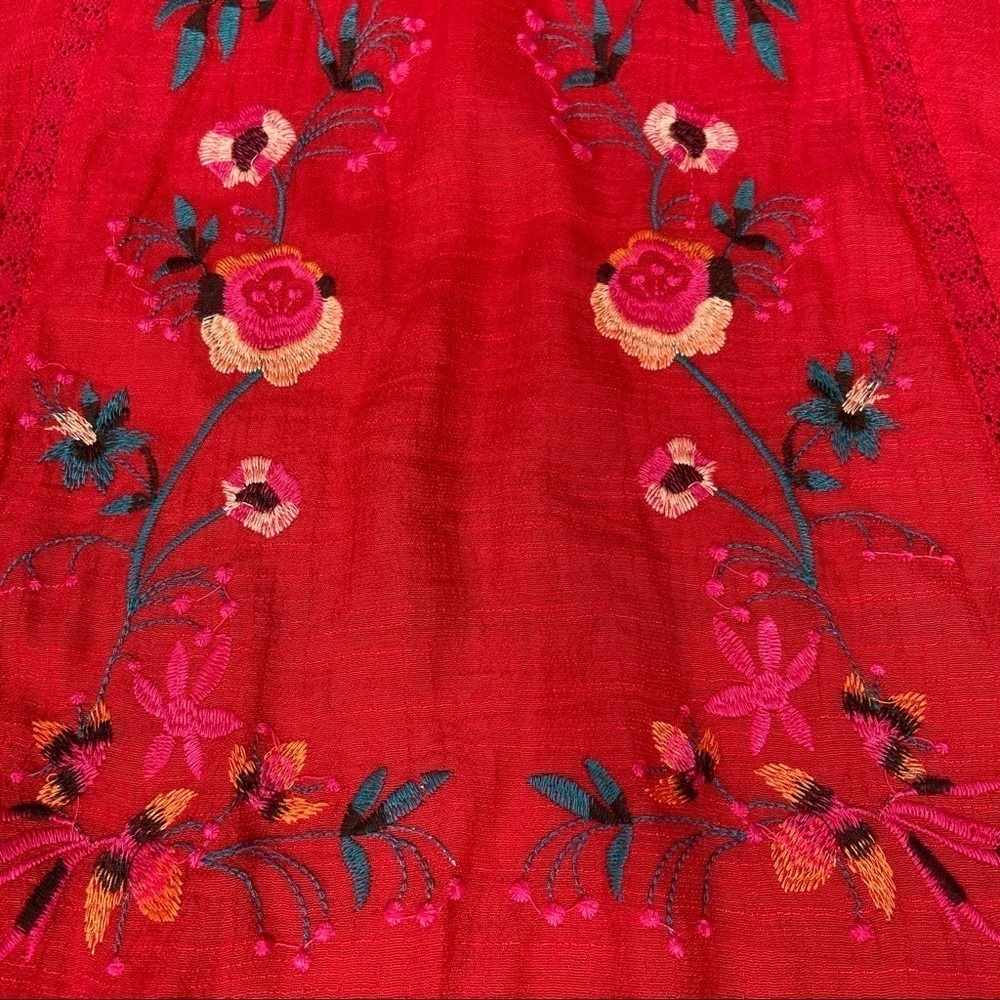 Umgee Floral Embroidered Short Sleeve Peasant Top - Picture 6 of 9